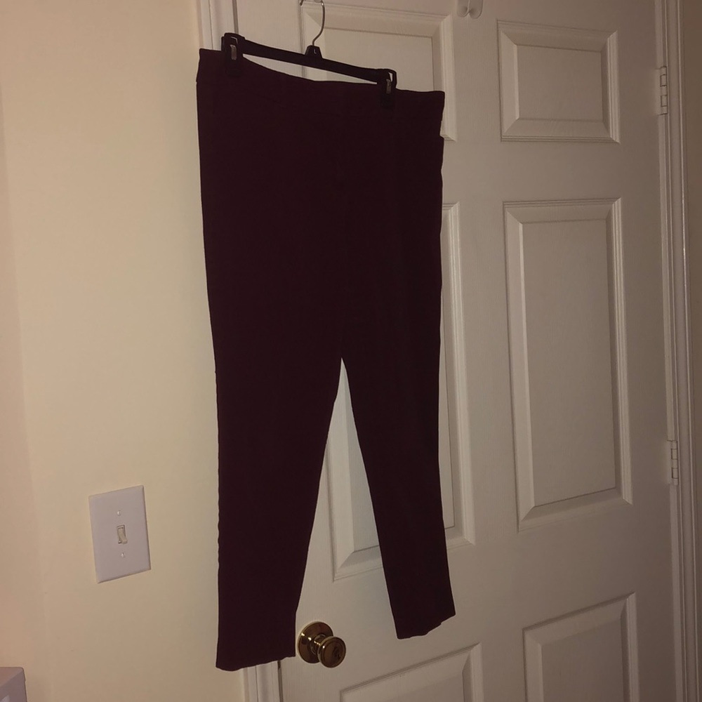 Maroon Audrey Slim Leg Pant